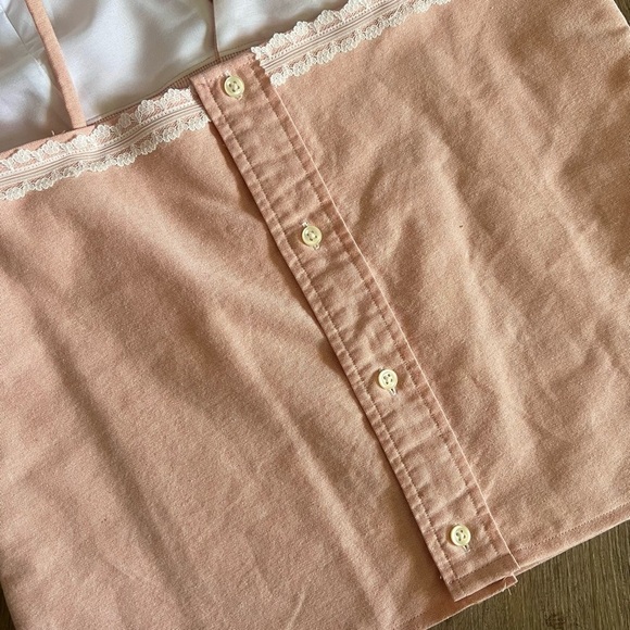 Reworked Ralph Lauren Coquette
Babydoll Lace-Trim Vest Top - Pastel Pink -Size S - Picture 6 of 8